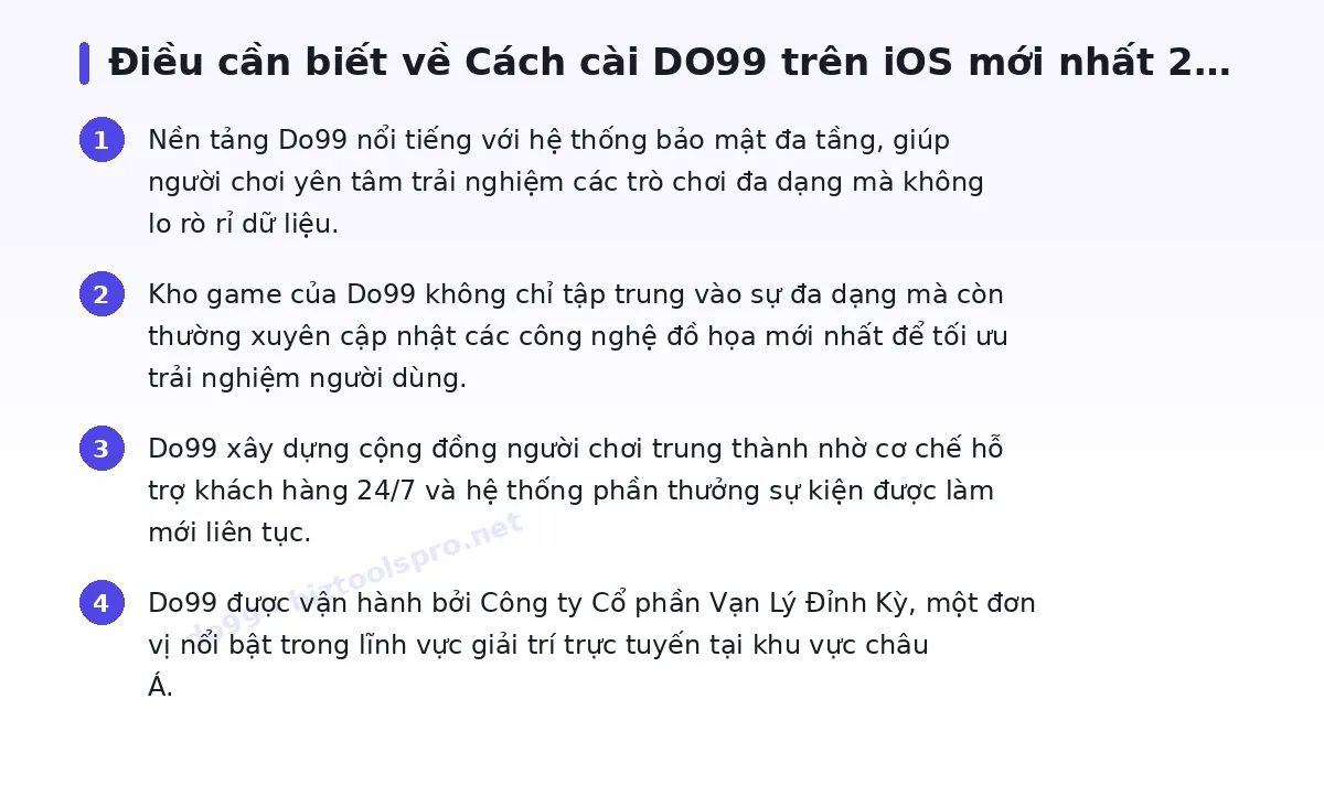 Những điều cần biết về do99