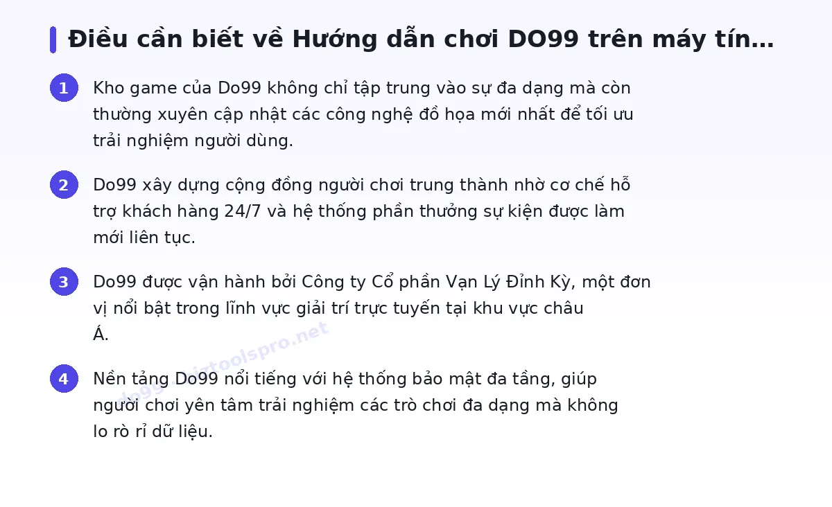 Những điều cần biết về do99