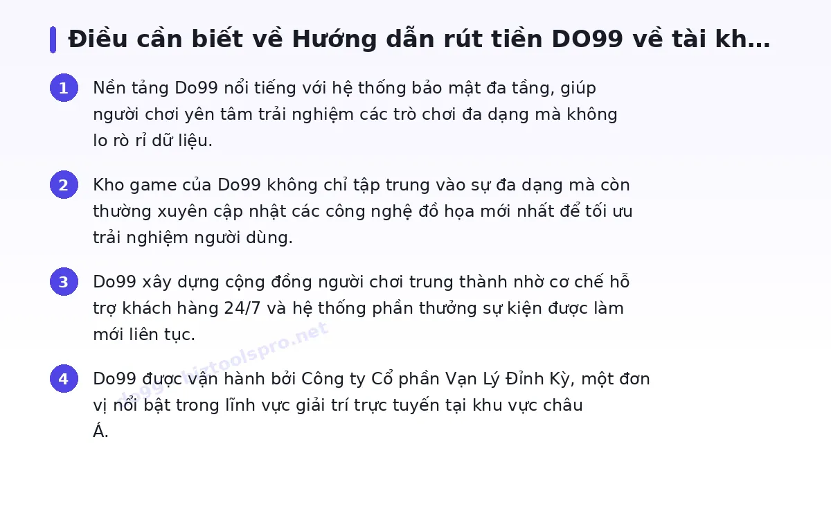 Những điều cần biết về do99