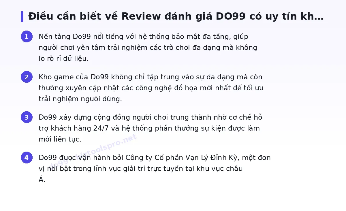 Những điều cần biết về do99