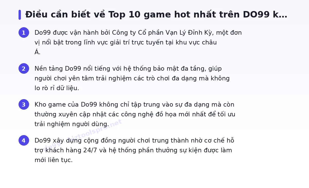Những điều cần biết về do99
